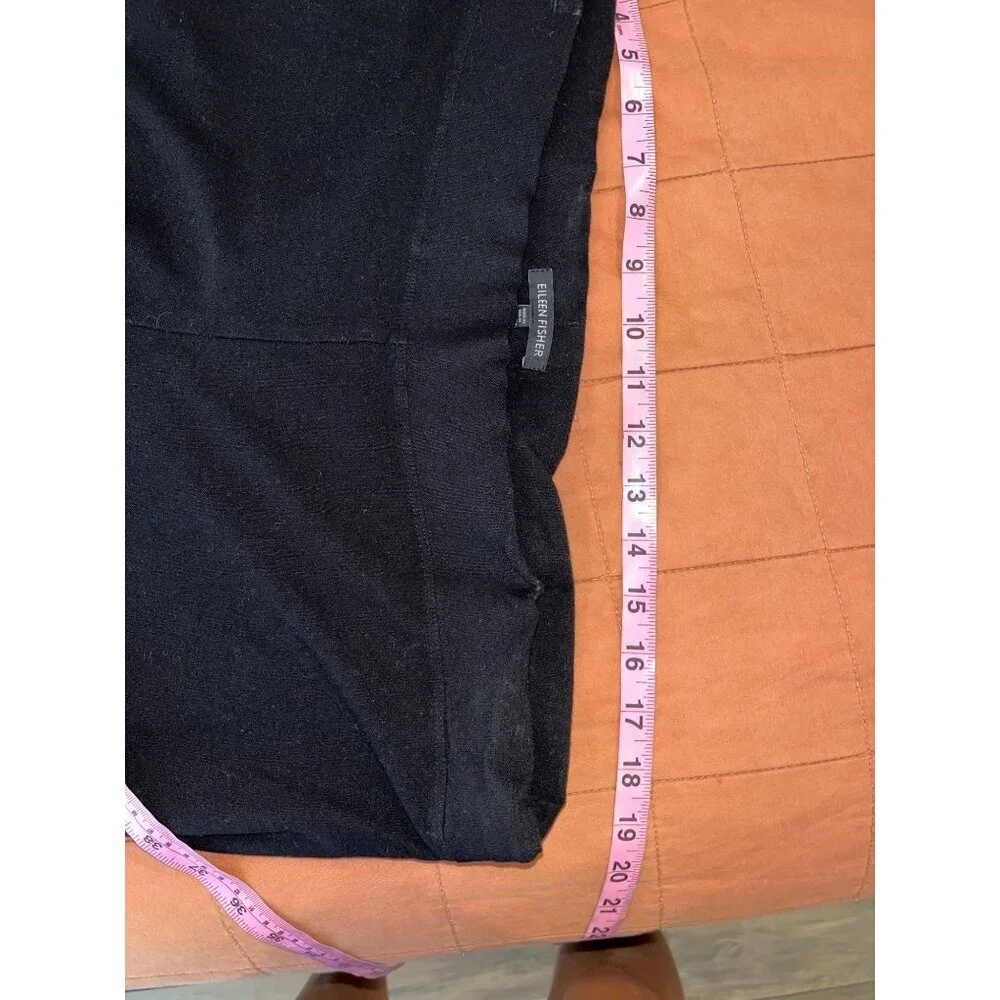 Eileen Fisher Black Wide-Leg Pull-On Pants Womens L - Picture 6 of 9